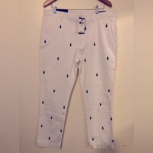 All Over Pony White Pants By Ralph Lauren